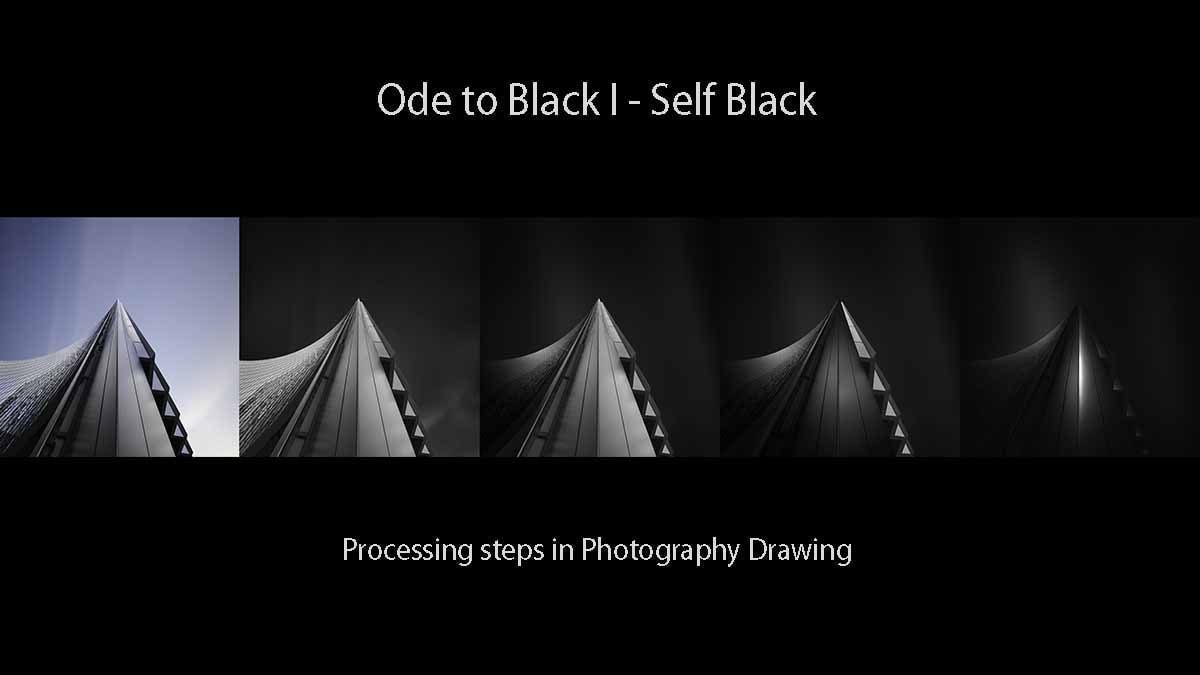 Ode to Black I - Self Black - Processing steps with Photography Drawing