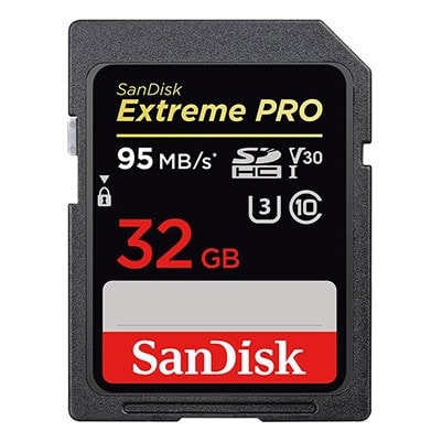 SanDisk Extreme PRO 32GB UHS-I Class 10 U3 V30 SDHC Memory Card