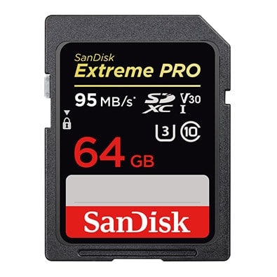 SanDisk Extreme PRO 64GB UHS-I Class 10 U3 V30 SDXC Memory Card