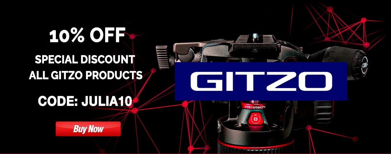 ANY GITZO PRODUCT - The best tripods and tripod accessories on the market - discount 10% OFF - CODE "JULIA10"