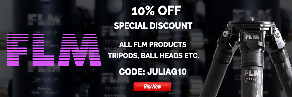 ANY FLM PRODUCT - Tripods Ballheads and accessories - discount 10% OFF - CODE "JULIAG10" - FLM is a German-based manufacturer of high-quality camera tripods, ball heads and related accessories. FLM tripods are known for their exceptional build quality and durability,being constructed from high-grade materials such as carbon fiber and aircraft-grade aluminum. FLM ball heads are some of the most practical and innovative on the market. FLM tripods feature innovative design elements such as modular legs that can be interchanged or adjusted for different shooting situations, and precision-machined components that ensure smooth and accurate movement.