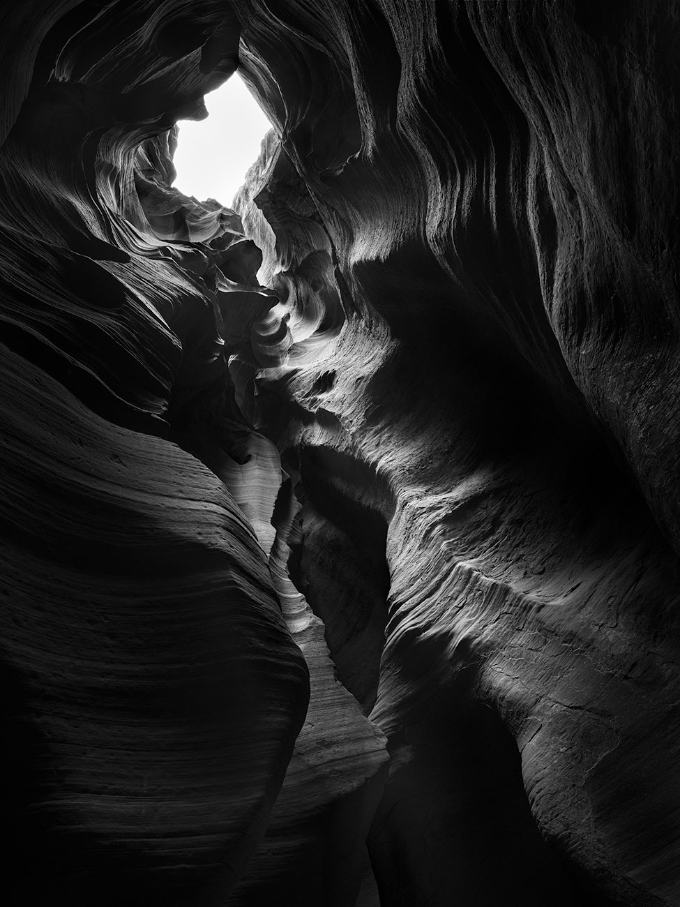 Immersive Waves I - Antelope Canyon Arizona - ©Julia Anna Gospodarou - Black and white version